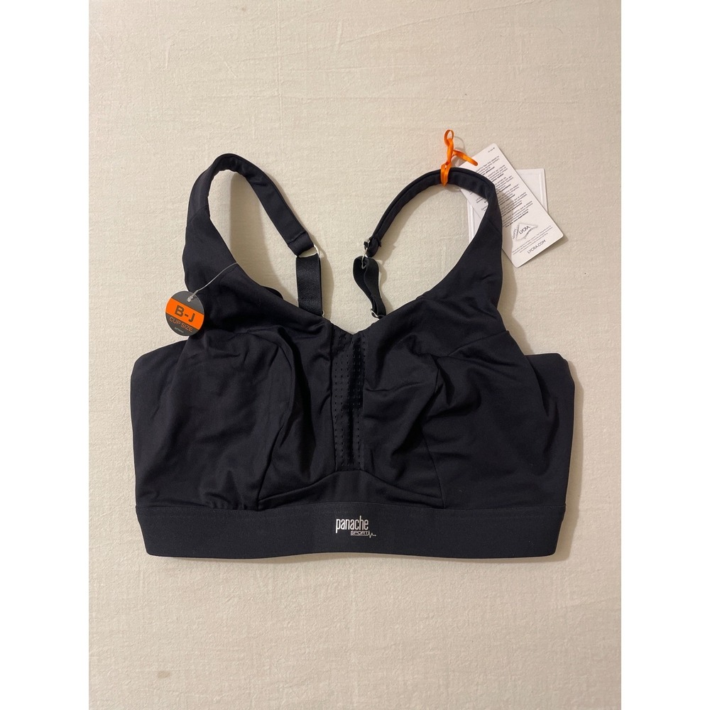 Panache Sport 5022 Womens Black 34F NWT Underwired High Impact Sports Bra